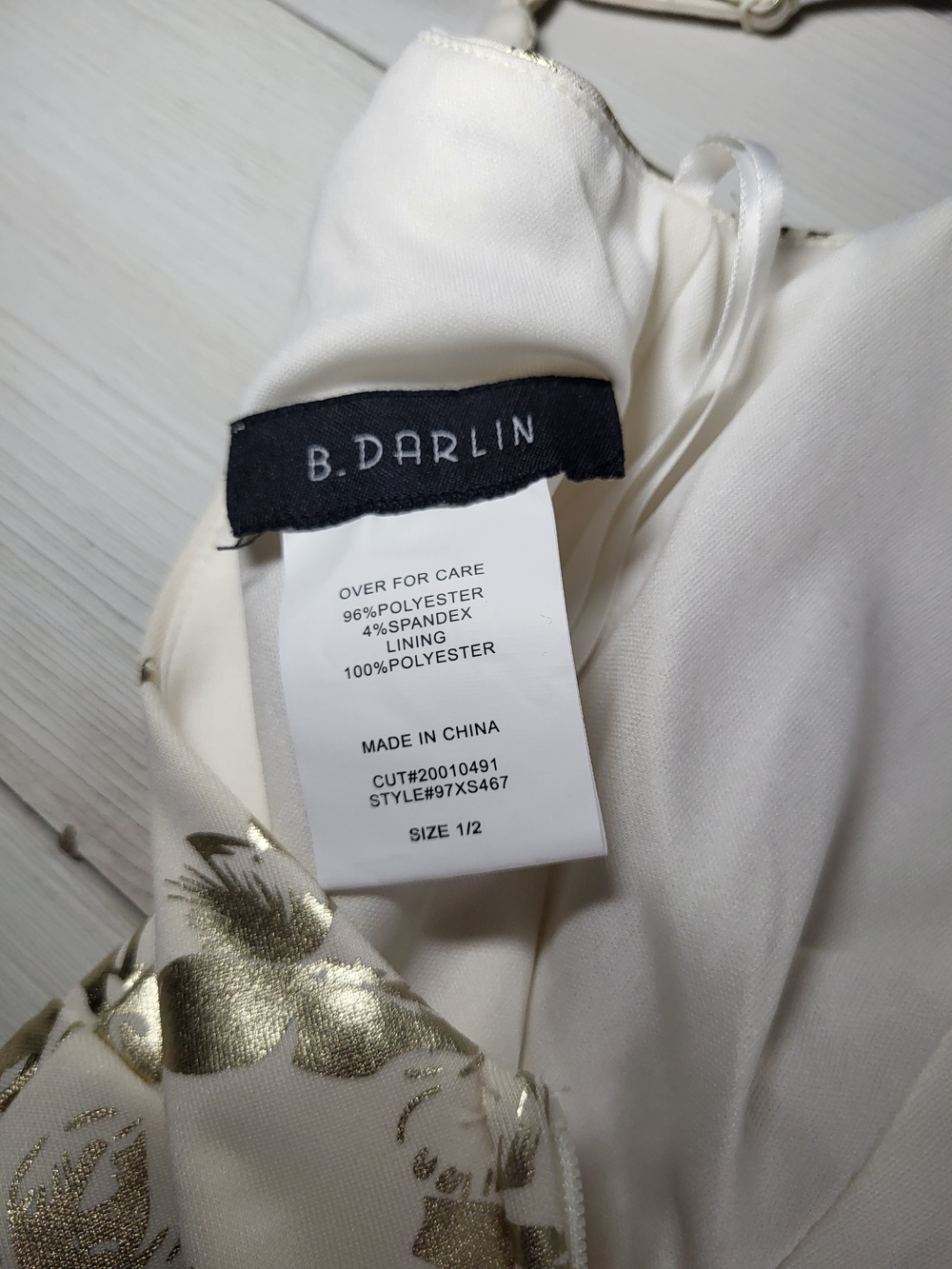 B. Darlin Dress Gold Floral Foil Coquette Spring Summer Party. - Picture 2 of 6